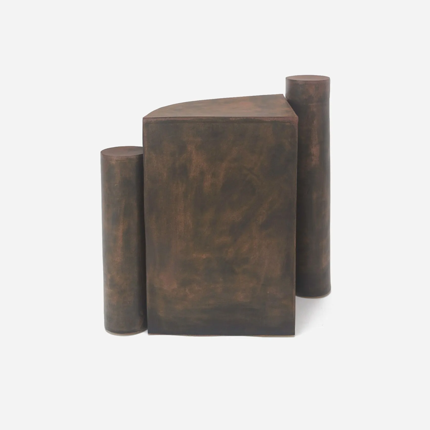 Corner Column Side Table – Copper